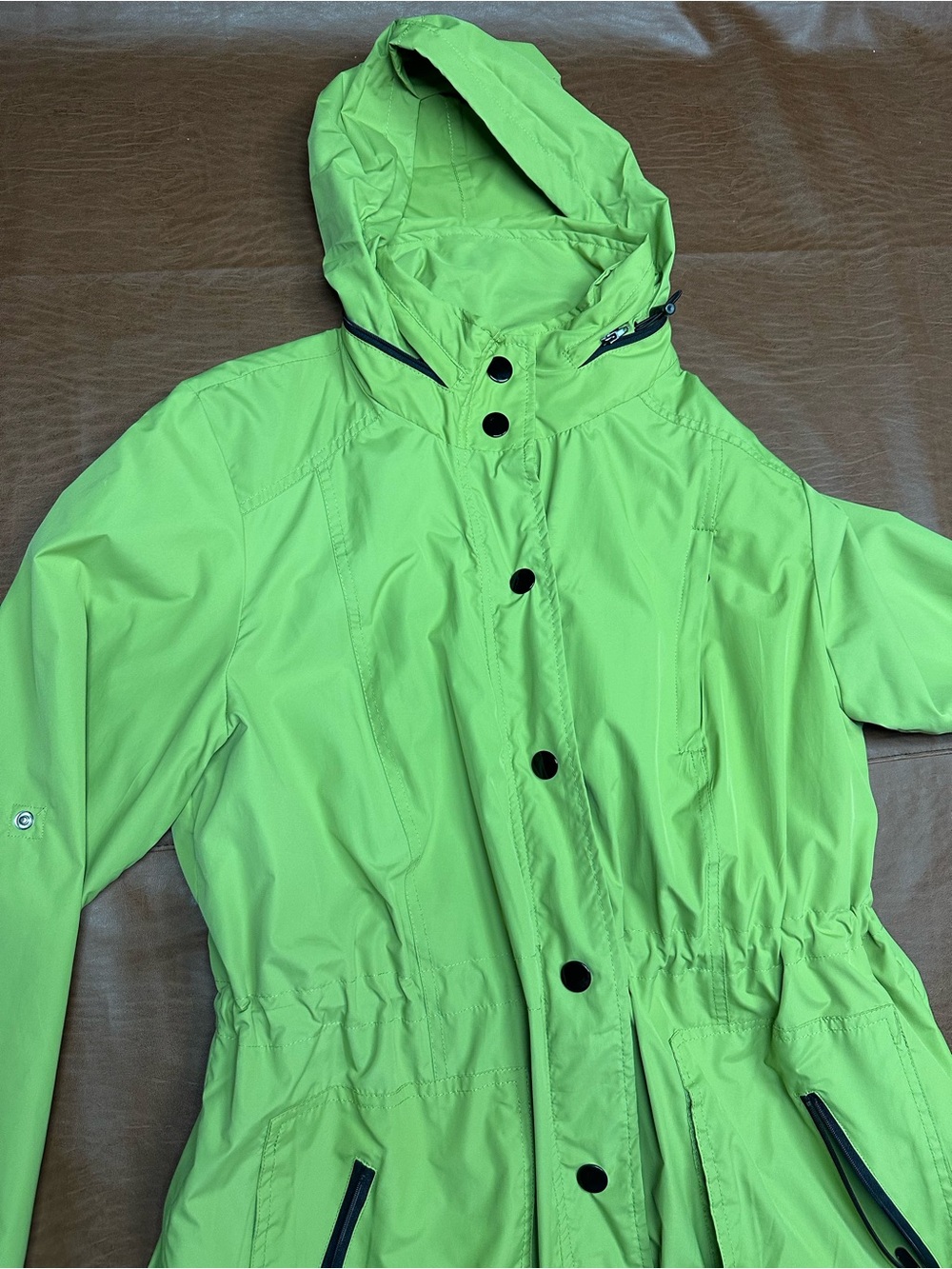 Style & Co. Lime Green Utility Jacket with Cinch Waist - Picture 5 of 6